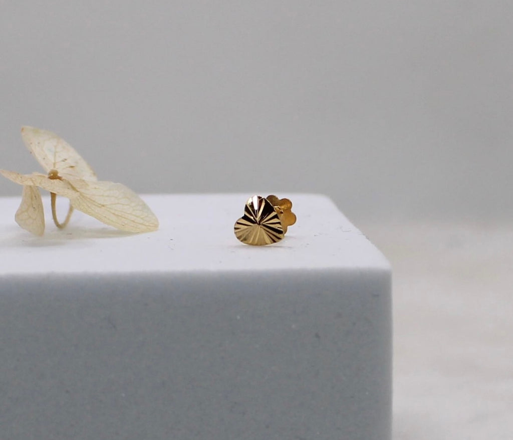 Diamond Cut Heart Stud 14carat