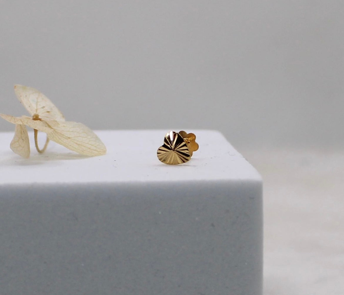 Diamond Cut Heart Stud 14carat