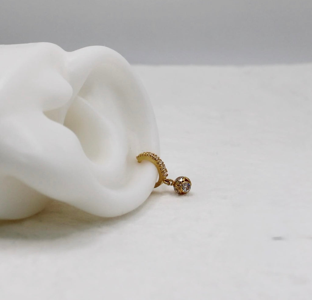 Chunky Sparkly Dangle-Ball Hoop