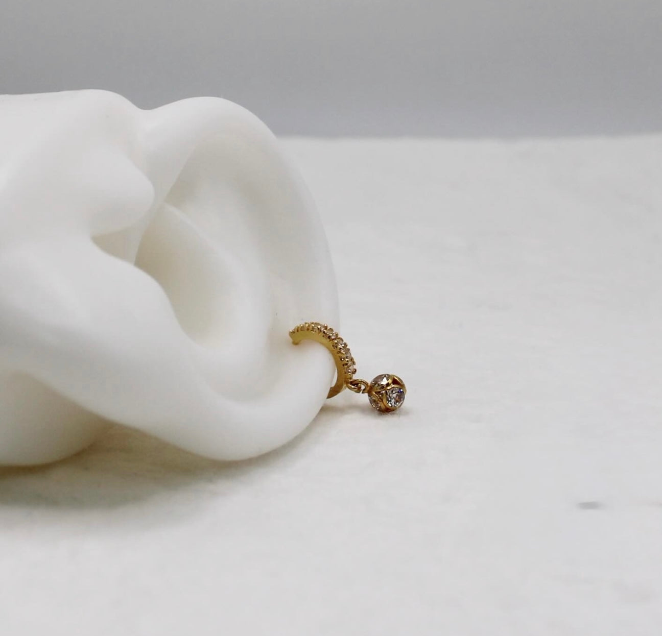 Chunky Sparkly Dangle-Ball Hoop