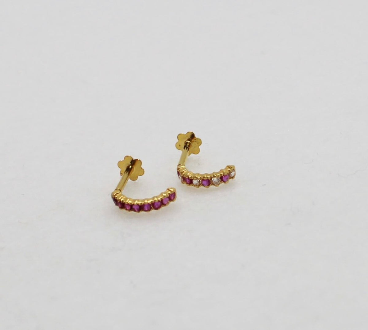 Pink Baguette Stud | 18carat