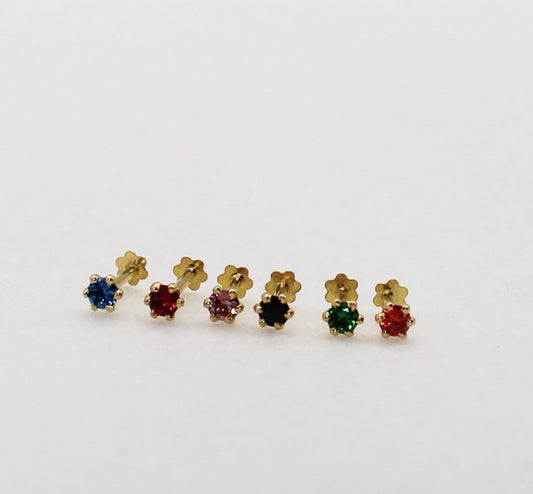 Cushioned Gem Studs | 18carat