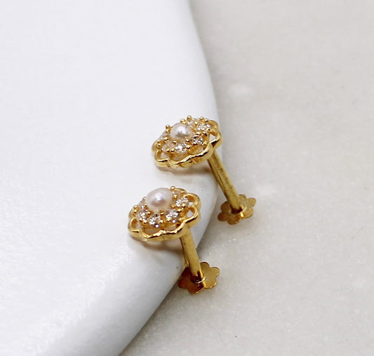 Floral Pearl Studs