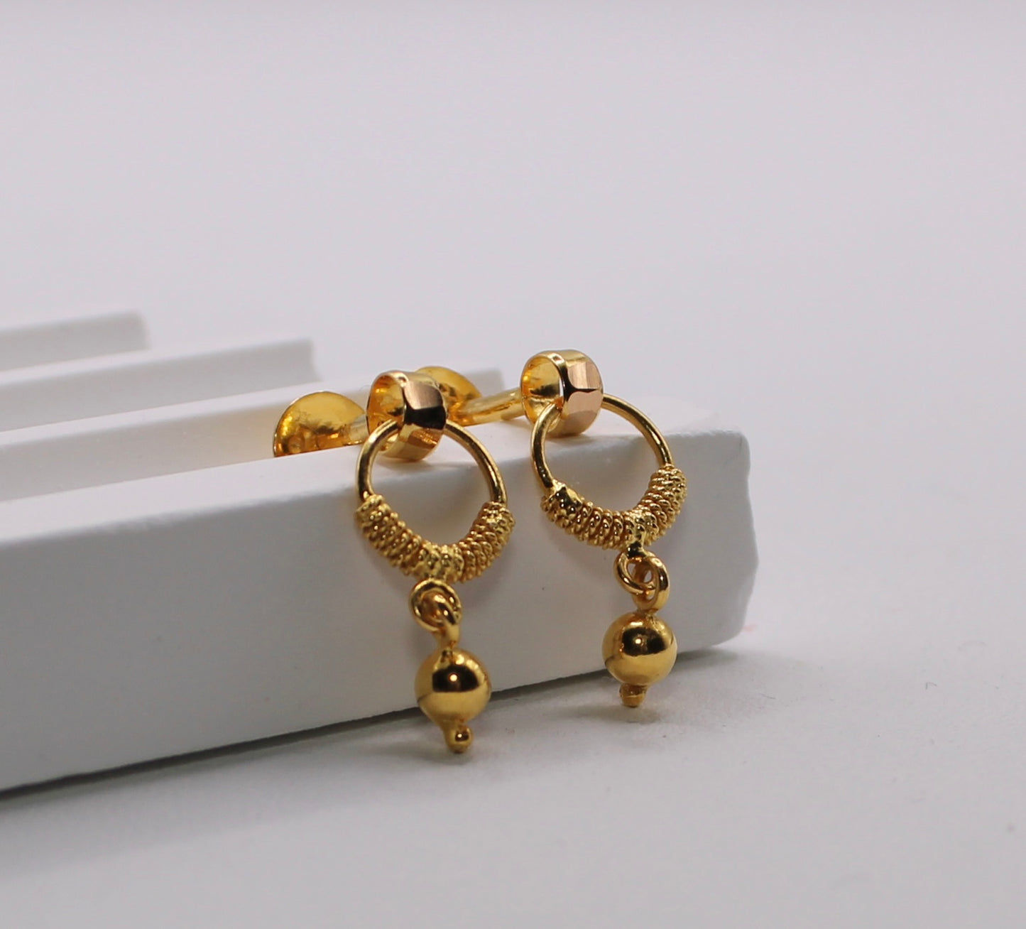 Mini 22carat Stud-hoop Earrings