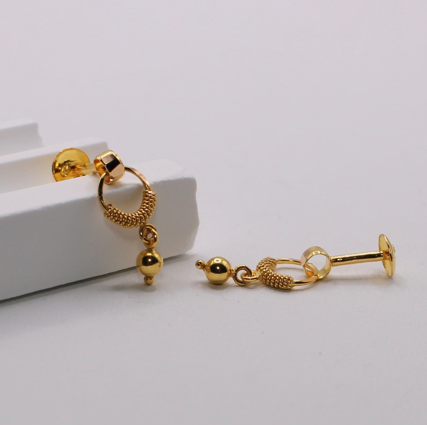 Mini 22carat Stud-hoop Earrings