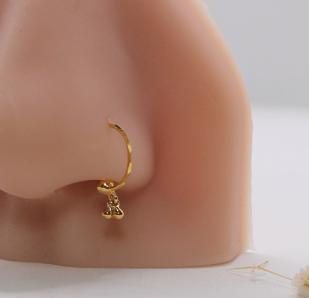 Traditional Diamond-cut Dangly Hoop