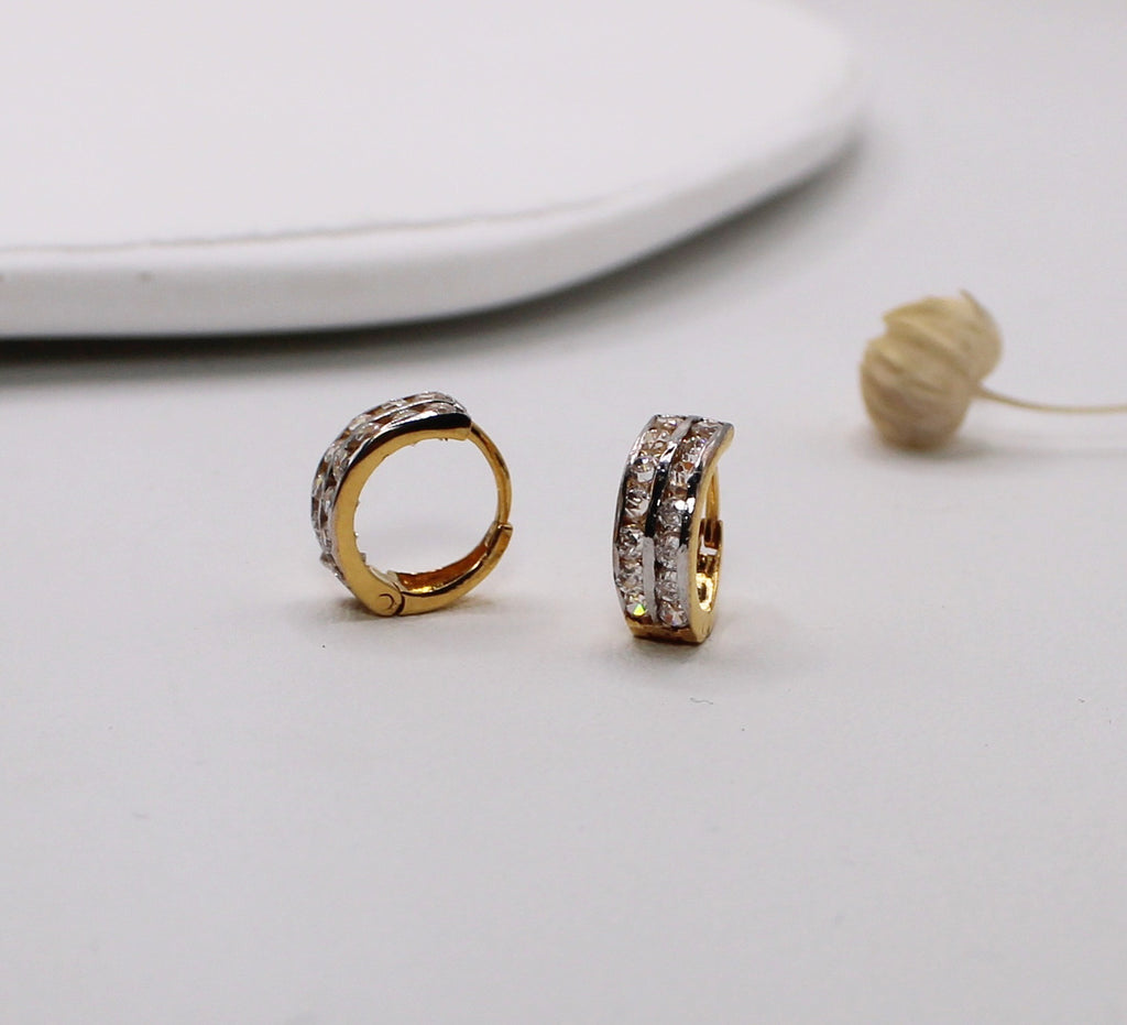 Double-line Chanel Stone-set Huggies