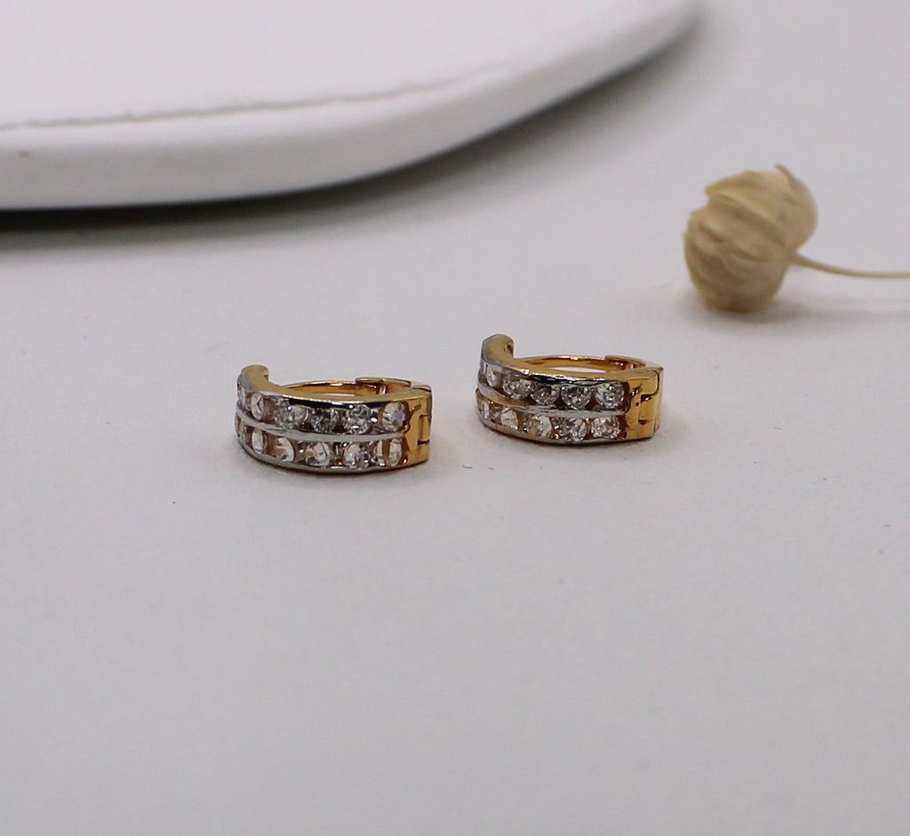 Double-line Chanel Stone-set Huggies